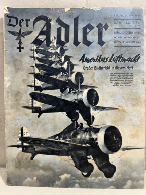 Original Pre-WWII German Luftwaffe Magazine Der Adler, June 1939