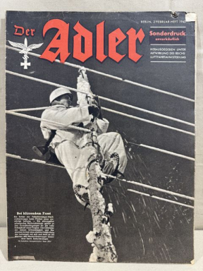 Original WWII German Luftwaffe Magazine Der Adler, February 1943