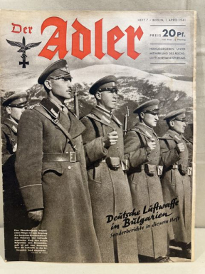 Original WWII German Luftwaffe Magazine Der Adler, April 1941