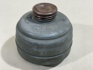 Original WWII German FE37 Gas Mask Filter w/Both Caps, UNUSED!