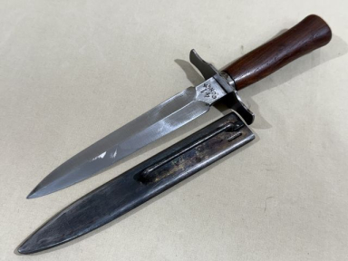 Original WWII French Fighting Knife and Scabbard, Made During German Occupation!
