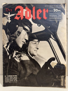 Original WWII German Luftwaffe Magazine Der Adler, April 1941