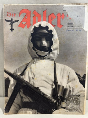 Original WWII German Luftwaffe Magazine Der Adler, February 1943