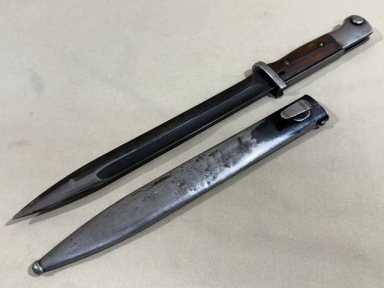 Original WWII German 98K Bayonet and Scabbard, MATCHING 1936 S/185