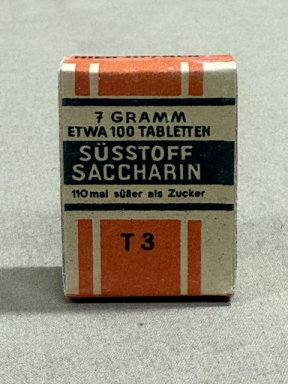 Original WWII German Small Box of Saccharine, Süßstoff Saccharin
