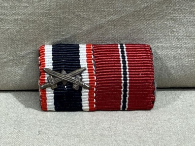 Original WWII German Two-Position Ribbon Bar, War Merit Cross