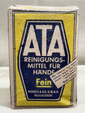 Original WWII German ATA Brand Washing Soap, R.Pfg. Priced!