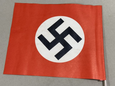 Original Nazi Era German Paper NSDAP Party Rally Flag, UNUSED!