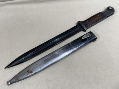 Original WWII German 98K Bayonet and Scabbard, MATCHING 1937 Berg & Co.