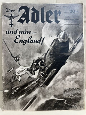 Original WWII German Luftwaffe Magazine Der Adler, July 1940