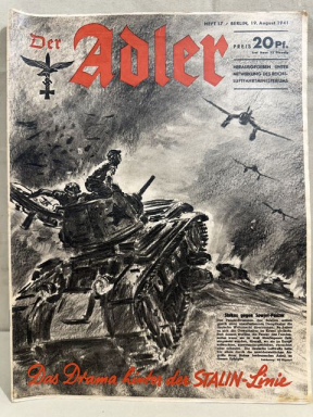 Original WWII German Luftwaffe Magazine Der Adler, August 1941