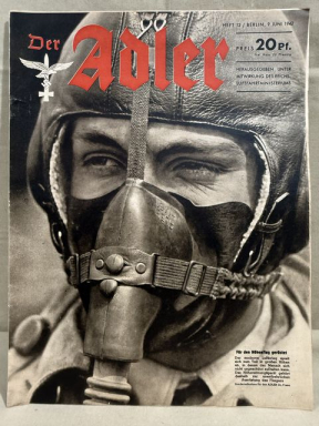 Original WWII German Luftwaffe Magazine Der Adler, June 1942