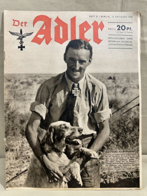 Original WWII German Luftwaffe Magazine Der Adler, October 1942