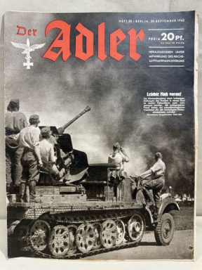 Original WWII German Luftwaffe Magazine Der Adler, September 1942