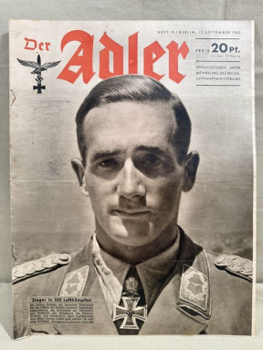 Original WWII German Luftwaffe Magazine Der Adler, September 1942