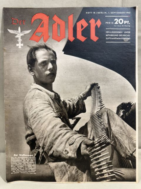 Original WWII German Luftwaffe Magazine Der Adler, September 1942