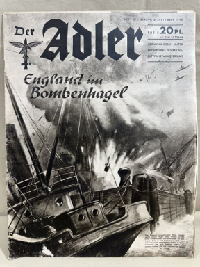 Original WWII German Luftwaffe Magazine Der Adler, September 1940