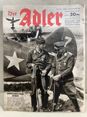 Original WWII German Luftwaffe Magazine Der Adler, October 1941