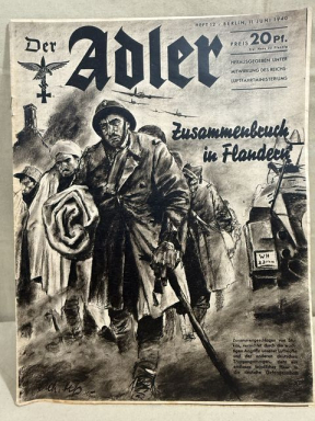 Original WWII German Luftwaffe Magazine Der Adler, June 1940