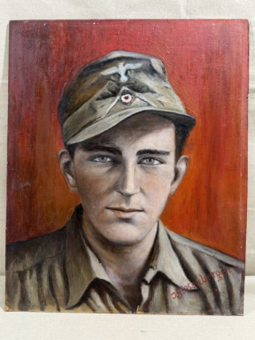 Original WWII German Army (HEER) Afrika Korps Soldier Painting