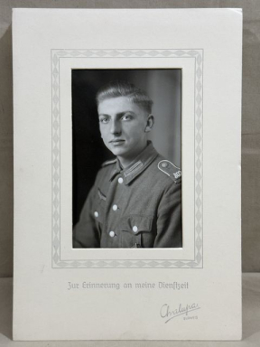 Original WWII German Fancy Studio Portrait Photograph, Heer Soldier