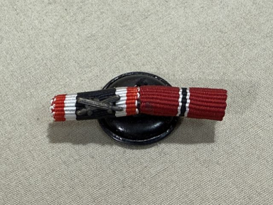 Original WWII German 2-Place Lapel Button Hole Ribbon Bar, UNISSUED