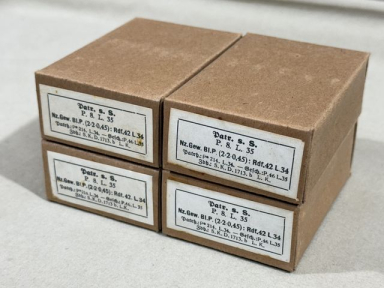 Original WWII German Cardboard 8mm Ammunition Boxes, Set of 4