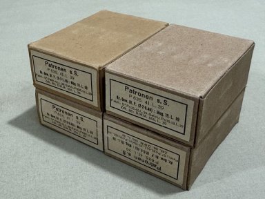 Original WWII German Cardboard 8mm Ammunition Boxes, Set of 4