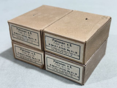 Original WWII German Cardboard 8mm Ammunition Boxes, Set of 4