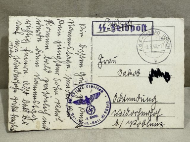 Original WWII German SS-Feldpost Postcard, SS-Polizei-Division
