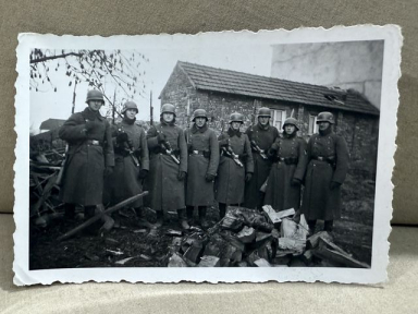 Original WWII German Field Photograph of Soldiers with Stick Grenades