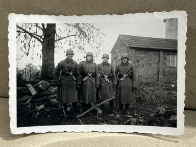 Original WWII German Field Photograph of Soldiers with Stick Grenades