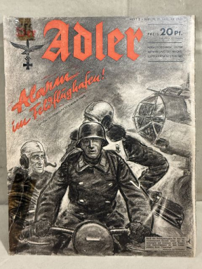 Original WWII German Luftwaffe Magazine Der Adler, January 1941