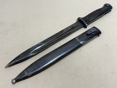 Original WWII German 98K Bayonet and Scabbard, MATCHING 1940 E.u.F.Hrster