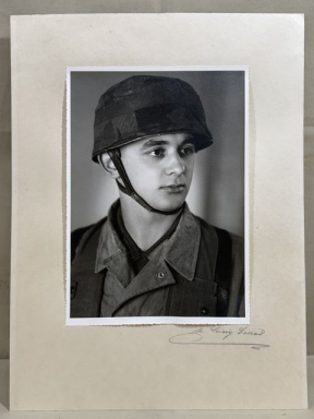 Original WWII German Studio Portrait Photograph, Fallschirmjger (Helmet Cover)