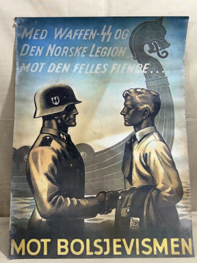 Original WWII? German Waffen-SS Wall Poster, NORWEGIAN LEGION