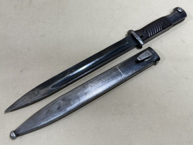 Original WWII German 98K Bayonet and Scabbard, MATCHING 1940 GEBR.HELLER
