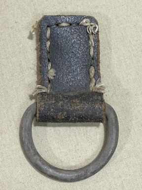 Original WWII German Rucksack D-Ring with Leather Tab