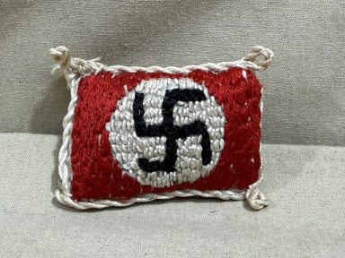 Original Nazi Era German Tiny Hand Made Swastika Flag Pillow