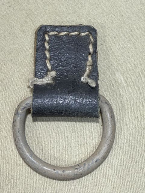 Original WWII German Rucksack D-Ring with Leather Tab