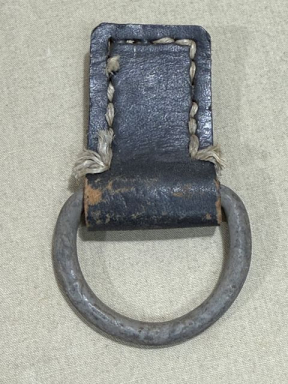 Original WWII German Rucksack D-Ring with Leather Tab