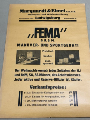 Original Pre-WWII German FEMA Advertisement Poster