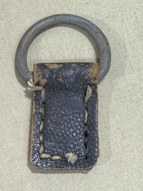 Original WWII German Rucksack D-Ring with Leather Tab
