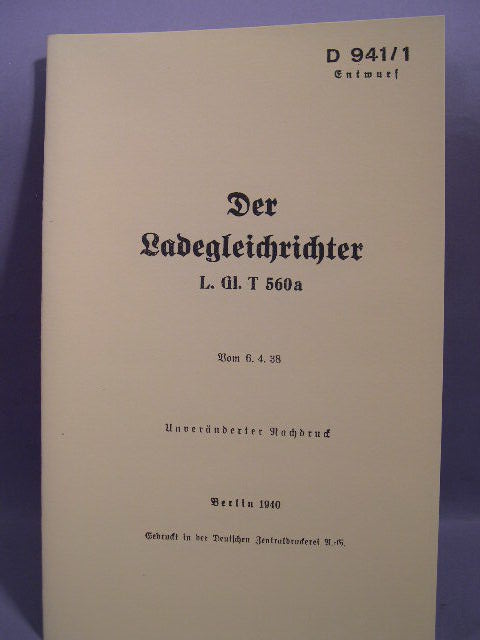 REPRINT - German WWII Manual, Loading Rectifier