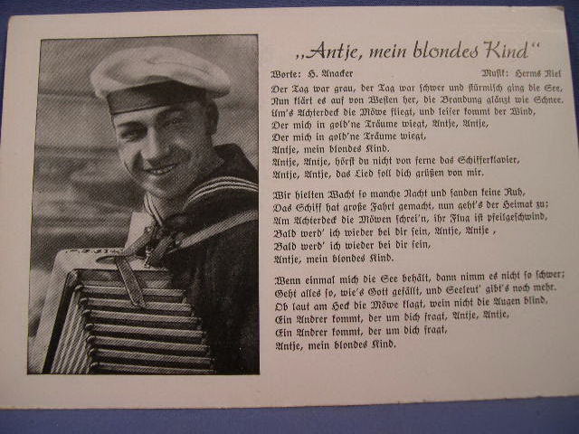 Original WWII German Postcard, Antje, My Blond Child