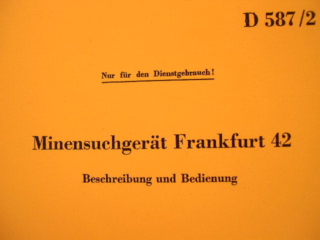 REPRINT - Mine Detector Manual Minensuchger&auml;t Frankfurt 42