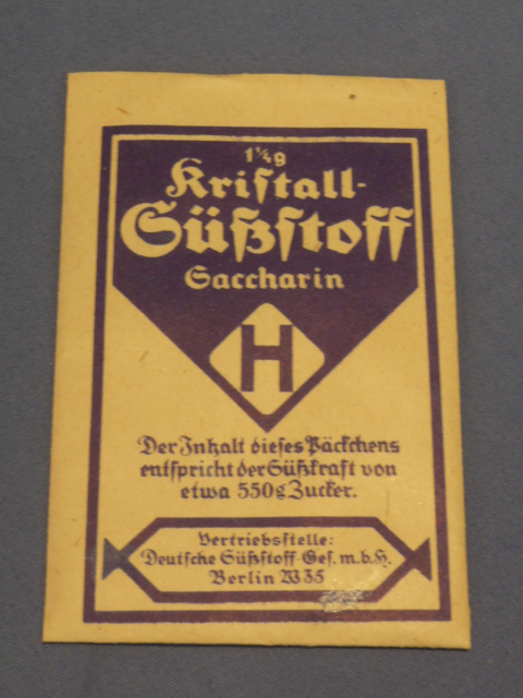 Original WWII Era German Blue Packet of Saccharin