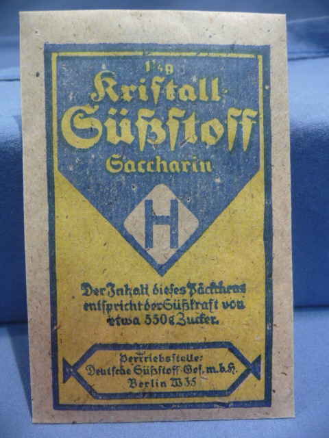 Original WWII Era German Blue & Yellow Packet of Saccharin