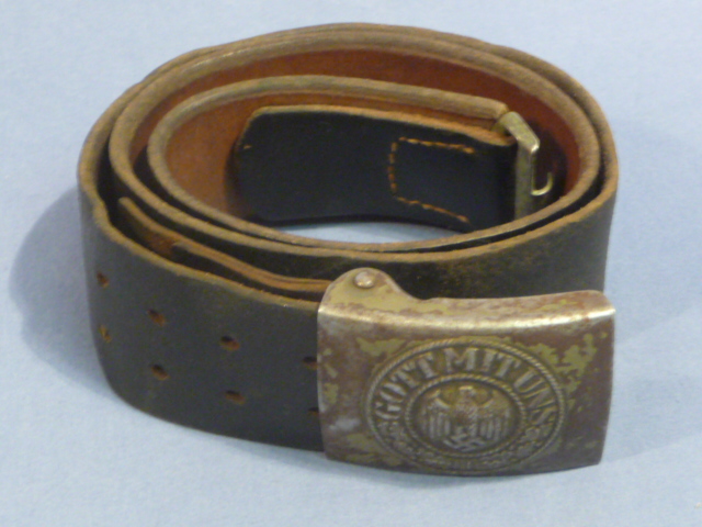 Original WWII German EM/NCO Late-War Combat Belt & Buckle