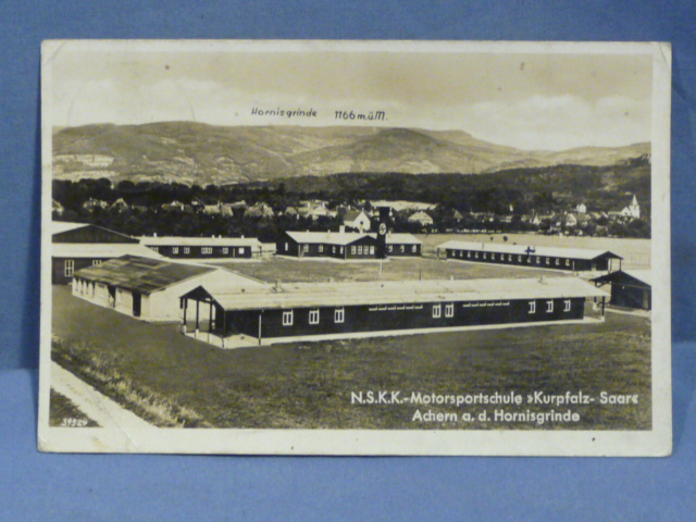 Original 1936 German Postcard, NSKK Motor Sport School Barracks